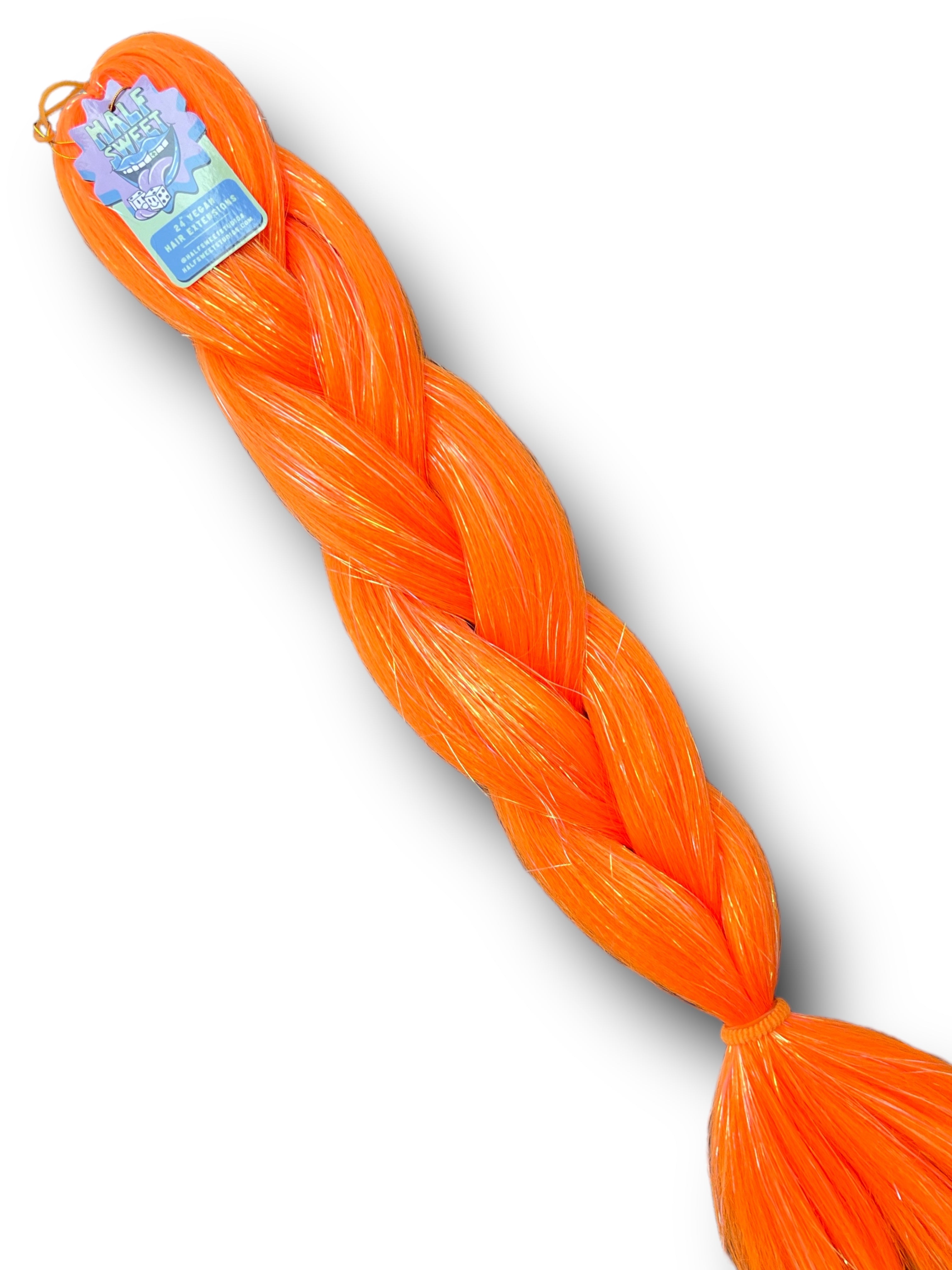 Atomic Clementine - Orange Tinsel Braiding Hair