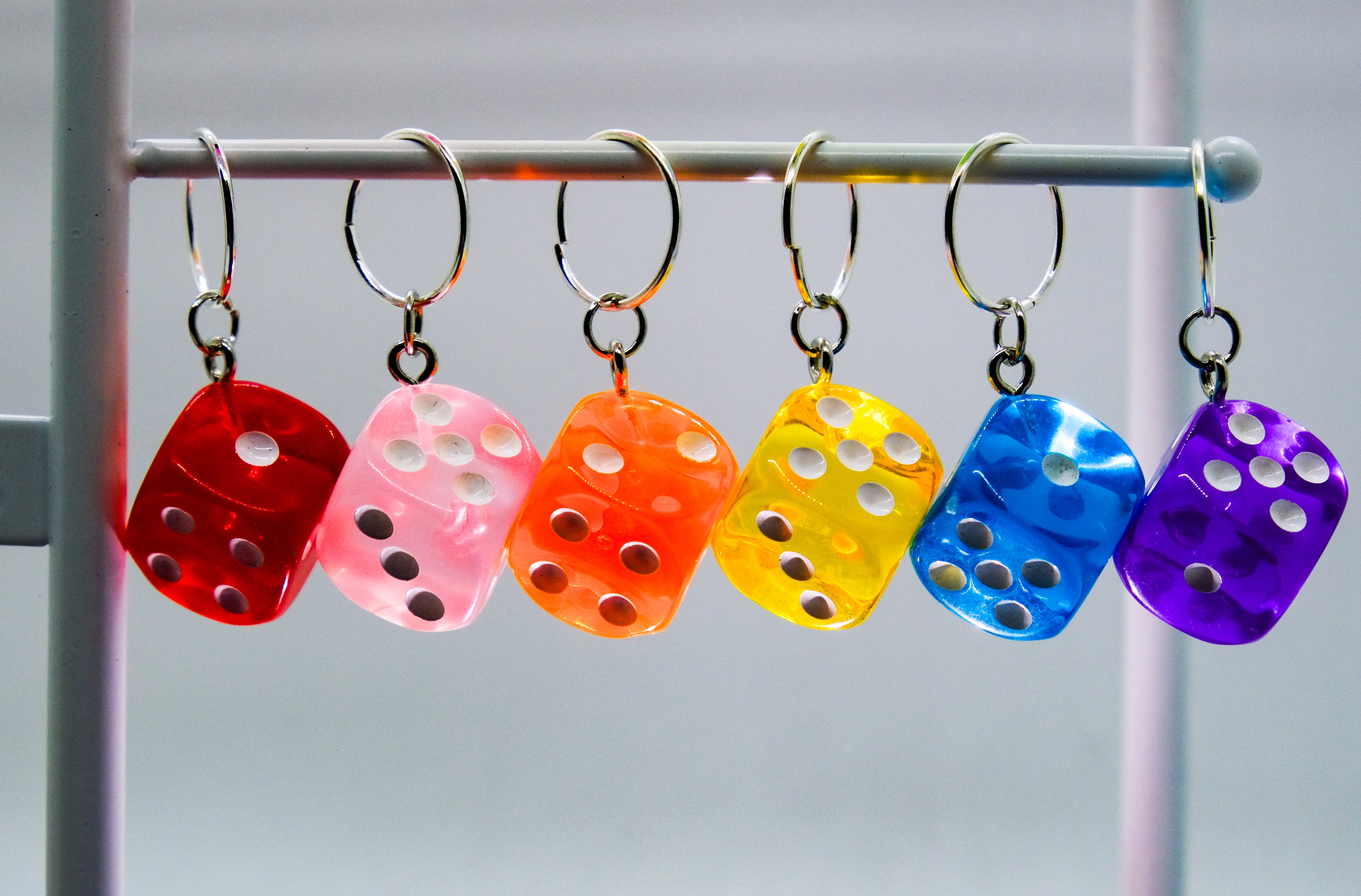 Rainbow Dice Charms - 6 pack