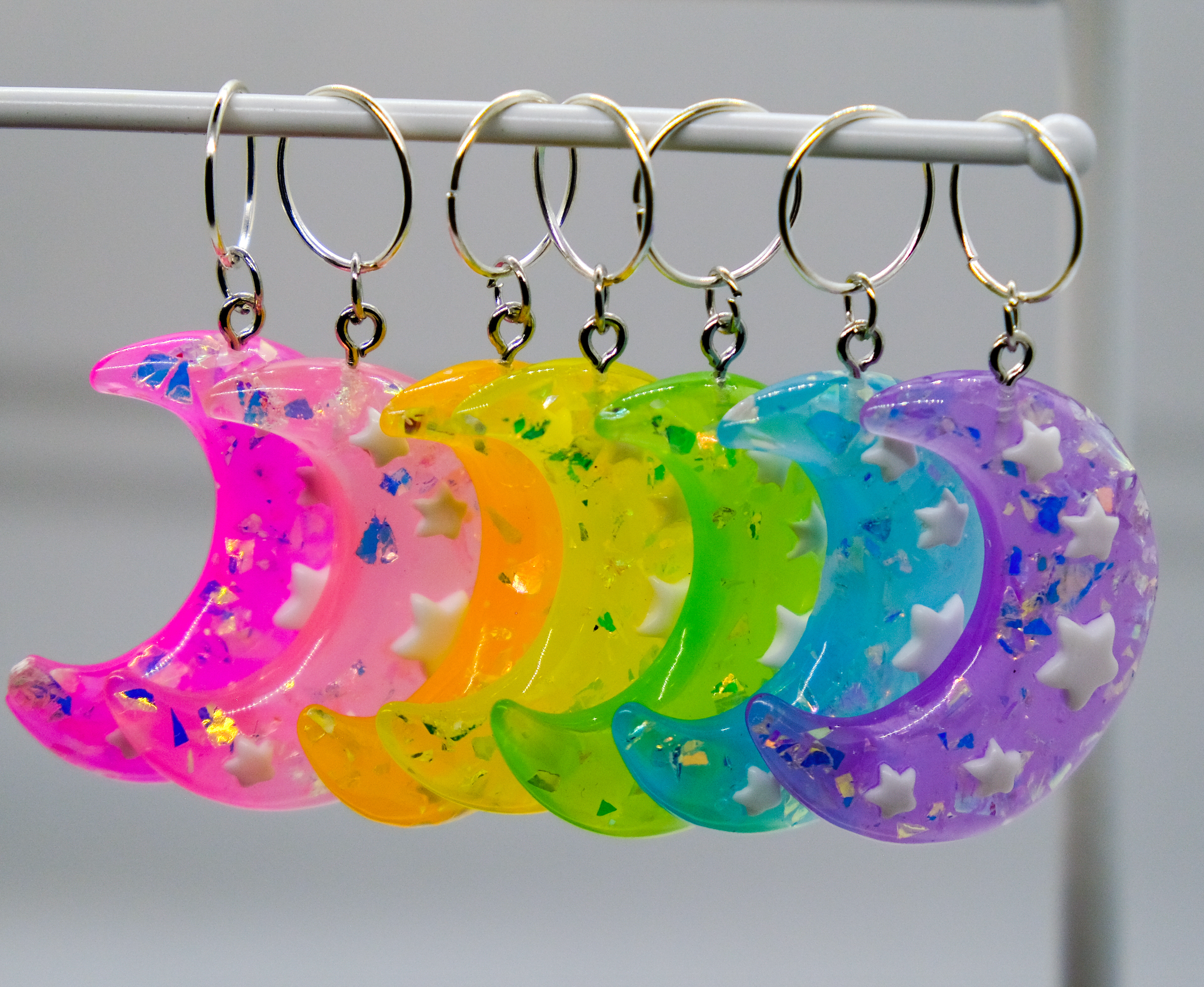 Rainbow Moon Charms - 42 pack